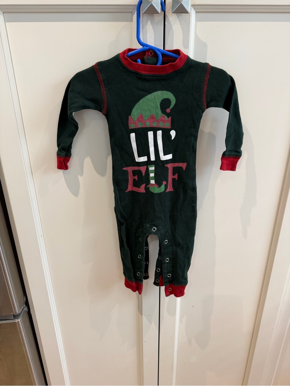 Lazy one Lil' Elf 6m Green & Red Holiday One-Piece
